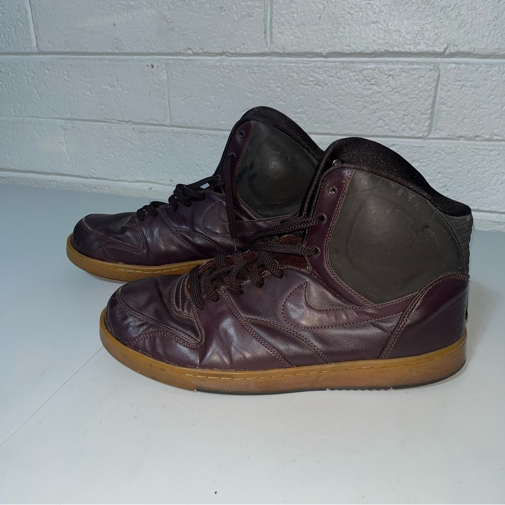 Nike RT1 High sneakers mahogany brown leather gum yellow colorway 2009 men’s 12